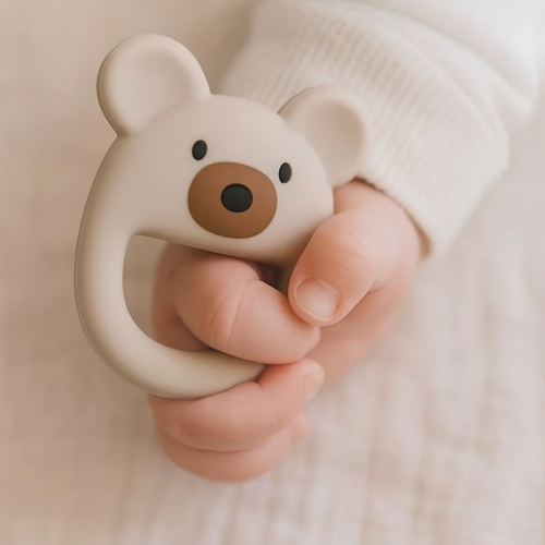 Beige Bear Baby Teether