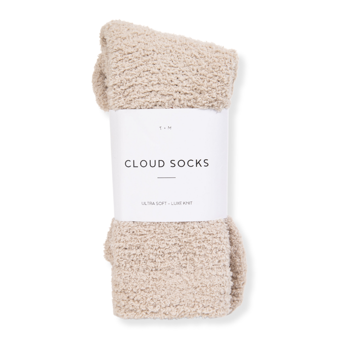Luxe Cloud Socks by Sweet Dreams in Beige - Holiday Gift